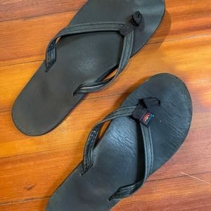 Black Rainbow Thin Strap Sandals